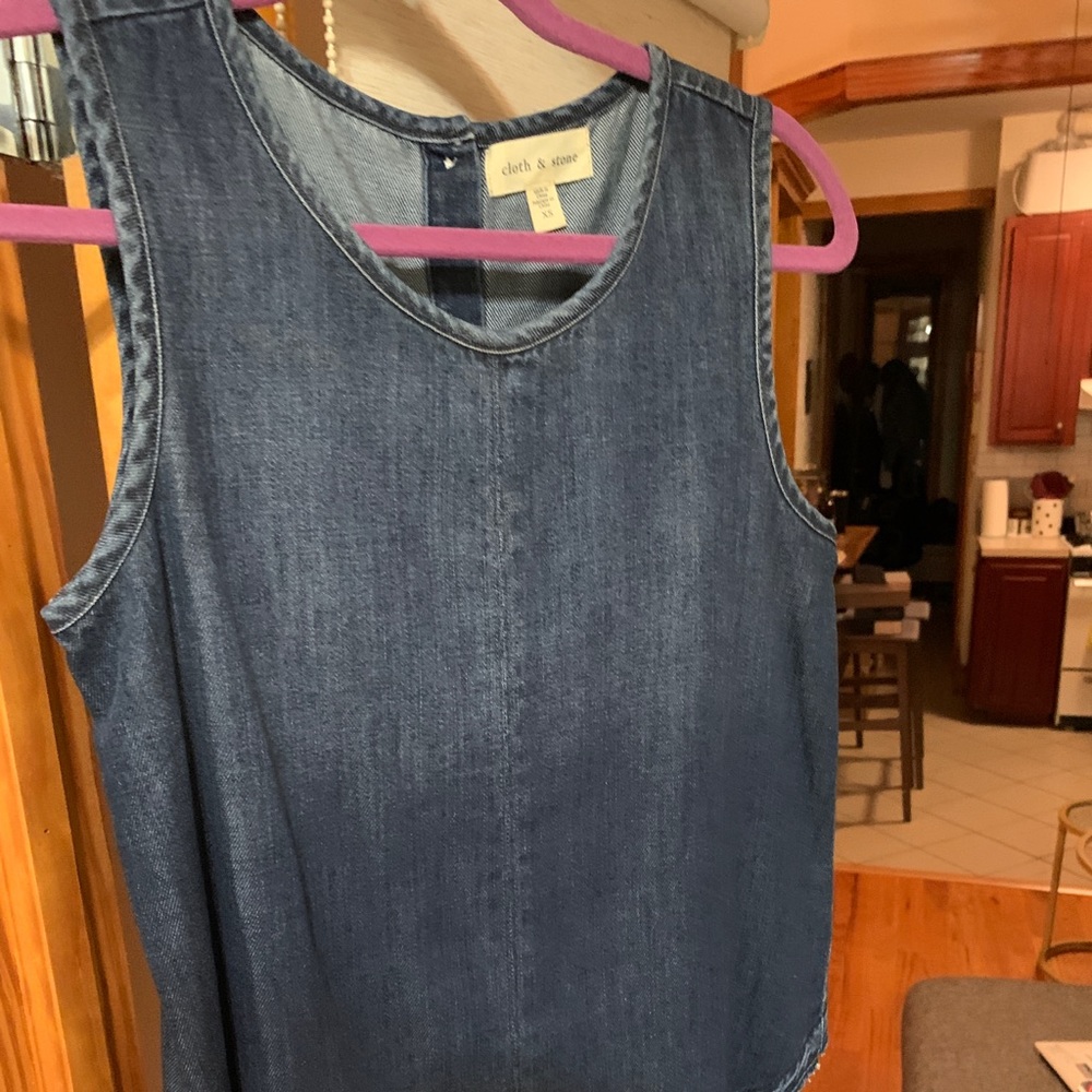 Chambray jean hi-low tank